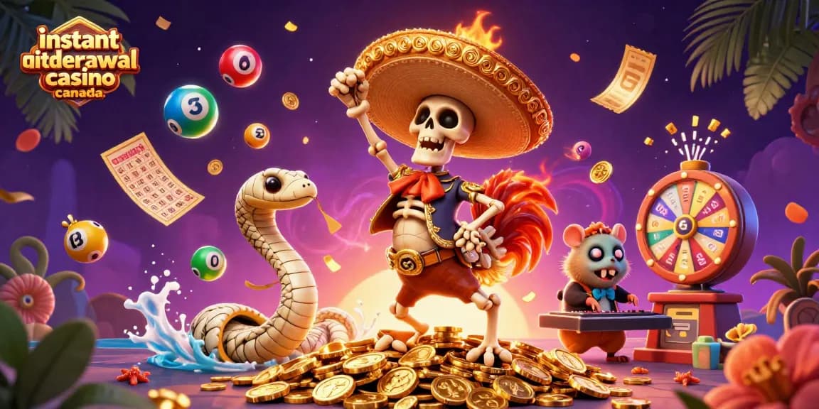 Experience the excitement of instant withdrawal casino Canada with lively characters and vibrant gaming elements.