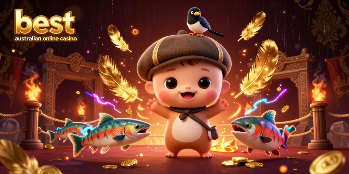 Play and win at the best australian online casino with cartoon characters and engaging casino elements.